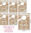 6 Hanger Dividers Baby Closet Size Dividers - Rustic Baby Closet Dividers    