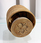 Vintage Large Antique Primitive Flower Pattern Wood Butter Press Stamp Mold 4 5 