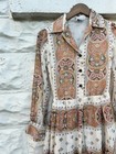 Vintage 1970   s Avalon Dress Women   s Multicolor Paisley Mini Fit Flare Hippy 