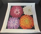 Dede Hand Painted Needlepoint Canvas Large  Pillow wall  Stunning Dahlia  13 Ct