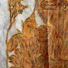 Vintage Thai Temple Rubbing Handmade Paper Wall Art 21x22 Unframed