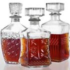 Whiskey Decanter Set Of 3 Glass Liquor Decanters  Alcohol Bottles With 