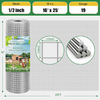 1 2  Hardware Cloth 16 x25ft Galvanized Wire Mesh Roll For Garden   Cages