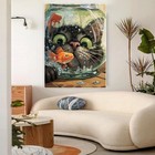 Curious Cat Fish Paint By Numbers Kit Diy Wall Art Decoration Full Drill Kit