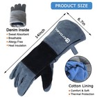 Bite Proof Handling Gloves Leather Training Mitts For Animals Snake Dog Cat Pets