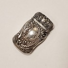 Antique Victorian Sterling Silver Vesta Match Safe Hinged Box Mono