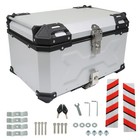 65l Motorcycle Top Case Tail Box Waterproof Luggage Scooter Trunk Storage Silver