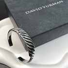 David Yurman 925 Silver 12 9mm Wave Bracelet Size M 6-7 Inches
