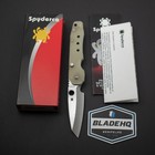 Rare  Spyderco Smock Cpm-m4  Natural  jade  G10  Bhq Exclusive  C240gm4p