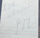 Nasa Apollo 16 Astronaut John Young Original Signed Paper Autograph Moon Landing
