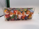 Vintage Walt Disney The Seven Dwarfs Rubber Squeaky Figures With Original Bag
