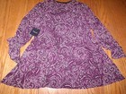 Nwt Women s Rafaella Claret Purple Tunic Blouse Medium  65 Long 3 4 Sleeve Shirt