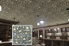 Vintage Ceiling Tile 3d Embossed Wall Panels For Hotel Plm101 Bluish Gold 10pcs