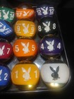 Vintage Registered   Playb0y Pool Balls By Hai Ying Professionaly Polished  rare