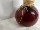 Vtg Oil vinegar Infused Bulb Bottle Red Chili Peppers Wax Sealed 8   c2 