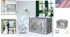 Wedding Card Box Silver Wooden Acrylic Light Lock Durable Elegant Decor