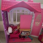 Barbie Folding Doll House Pink white Bedroom   Kitchen W  Bed  No Assembly