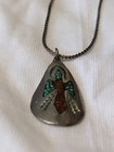 Navajo Sterling Silver Turquoise Necklace Pendant  Tommy Singer Creation  