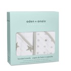 Aden   Anais Classic Hooded Baby Bath Towel  100  Terry Cotton  2 Pack  Dusty