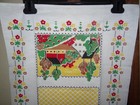 Vintage New Startex Sc Kitchen Towel Stunning Farm Scene Flowers Barn House Mcm