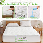 Bamboo Mattress Protector Hypoallergenic   Breathable Waterproof Mattress Cover