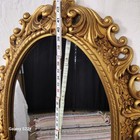 Vintage 1970s Rococo Oval Wall Mirror 49x27 5  Gold Gilt Resin Ornate Scroll Mcm