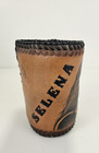 Vintage Leather Selena Drink Can Beer Cooler Wrap Rare Brown