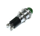 Dialco Panel Mount Indicator  No Bulb  75w  125v  5 8  Green Dome  Length 2 25 