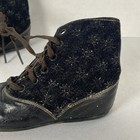 Antique Victorian Or Edwardian Leather Childs Doll Laced High Top Shoes 5 5   
