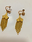 Victorian 18k Gold Tassel Earrings With Vintage 12k Gf Screw Backs Bin
