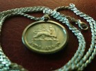  800 Silver Hail   Selassi   Lion Of Judah Pendant  24  Italian Silver Rope Chain