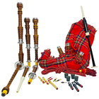Scottish Highland Bagpipes Full Silver Mounts Natural Finish With Bag  Tutorbook