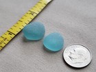 Pure Beach Sea Glass Surf Tumbled Teal Green Blue Two Small Ocean Frosted T04
