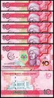 Turkmenistan 10 Manat 2017  Unc  20 Pcs Lot  Consecutive  Comm  P-38 asian Games