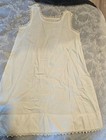 Antique Edwardian Unfinished Child Slip Dress White Cotton Lawn Hand Crochet   
