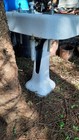 Antique Vintage Old White Porcelain Cast Iron Pedestal Bathroom Sink