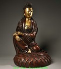 15 3 old Tibet Purple Bronze Gold Guanyin Kwan-yin Bodhisattva Buddha Statue