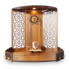 Tabletop Wooden Pooja Mandir With Led Light   Temple Stand For Home  Office