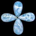 4 Pcs Natural Larimar 25-27mm Mix Size Loose Cabochon Untreated Gemstones Lot