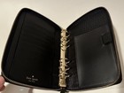 Kate Spade Wellesley Leather Zip Around Personal Ring Planner Organizer Black