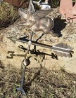 Copper Flying Pig Weathervane Roof Fence Mount Garden D  cor Art Sculpture  Used 