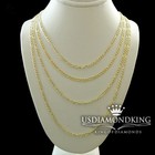 Men Women 10k Solid Authantic Real Figaro Cuban Link Chain Necklace 16 -24  1 5m