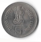 1989 Jawaharlal Nehru India Centenary Coin Rupees Five  genuine  Us Seller