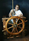 36   Vintage Captain Boat Steering Wall Item Decorative Gaston Ship Wheel Wooden