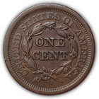 1850 Braided Hair Large Cent Almost Uncirculated Au Coin  24049