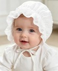Baby Girls Boys Lace Cotton Bonnet Toddlers Newborn Infant 3-12 Months White