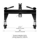 3000 Lbs Steel 3 Point Quick Hitch W  2  Receiver Hitch For Cat 1   2 Tractors