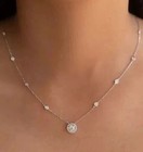 3ct Round Lab Created Diamond Women s Station Necklace 14k White Gold Plated 18 