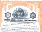     1926 United Steel Works  1000 Gold Bond Stock Certificate   Coupons Attached