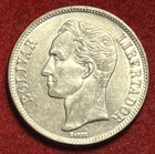 Venezuela Bolivar 1954 Silver Coin Y 37 T7372